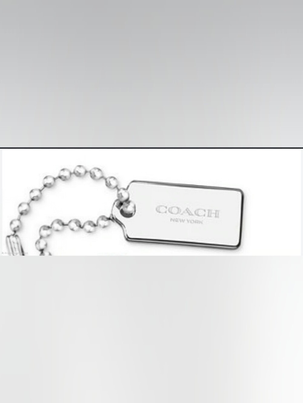 Authentic Coach Silver Metal Hangtag